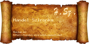 Handel Szironka névjegykártya